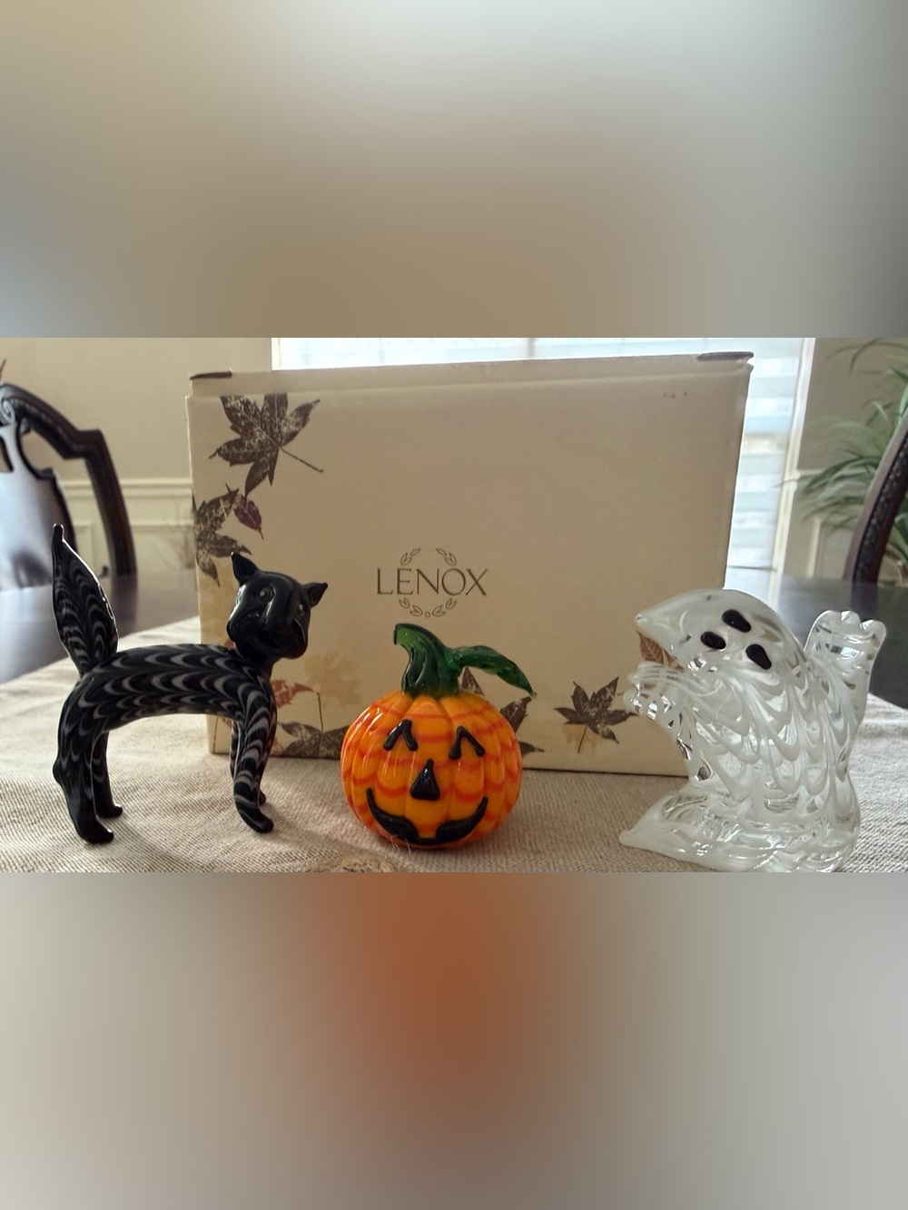 Vintage Lenox Halloween Glass Blown Figurines - Halloween Decor 🎃 🐈‍⬛ 👻